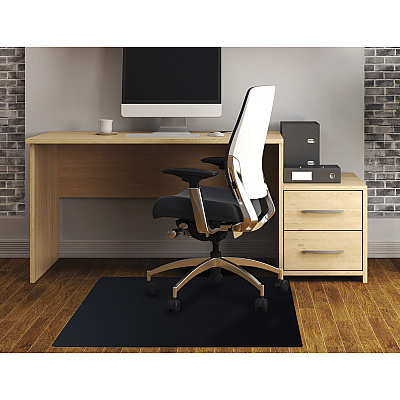 Floortex Advantagemat Black Vinyl Lipped Chair Mat for Hard Floor - 45" x 53" (FLRFC124553HLBV)