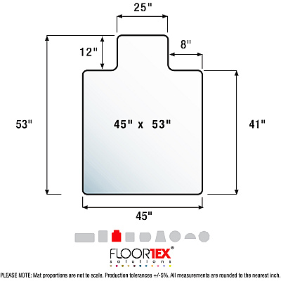 Floortex Advantagemat Black Vinyl Lipped Chair Mat for Hard Floor - 45" x 53" (FLRFC124553HLBV)