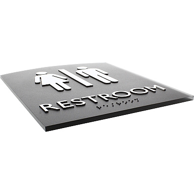 Lorell Arched Unisex Restroom Sign (LLR02672)