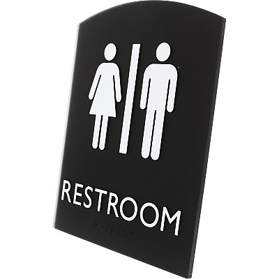 Lorell Arched Unisex Restroom Sign (LLR02672)