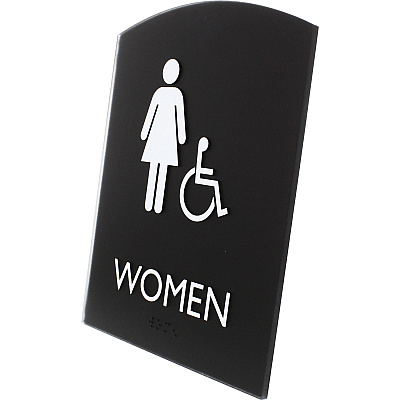 Lorell Arched Women's Handicap Restroom Sign (LLR02675)