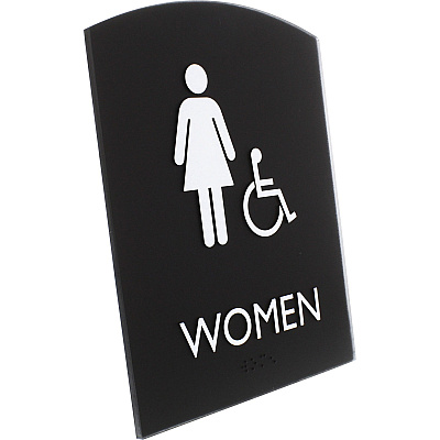 Lorell Arched Women's Handicap Restroom Sign (LLR02675)