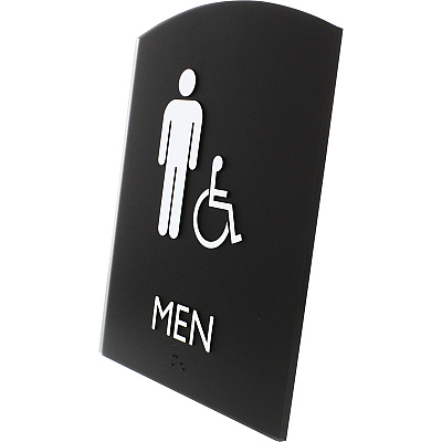 Lorell Arched Men's Handicap Restroom Sign (LLR02677)