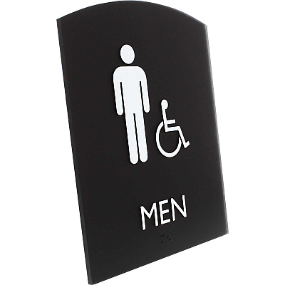 Lorell Arched Men's Handicap Restroom Sign (LLR02677)