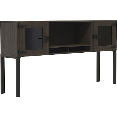Mayline 72" Hutch with Glass Doors & Supports (MRHG72STO)