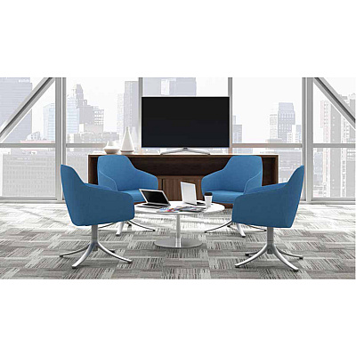 9 to 5 Seating Lilly Swivel Base Fabric Lounge Chair (9134GTPFDO)