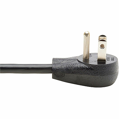 Eaton Tripp Lite Series Power Extension Cord, Right-Angle NEMA 5-15P to NEMA 5-15R - 10A, 120V, 18 AWG, 25 ft. (7.62 m), Black (P02202515D)