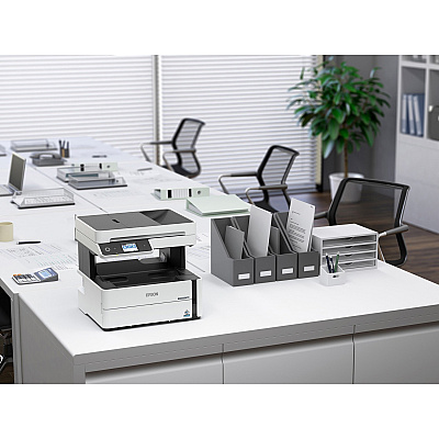 Epson WorkForce ST-M3000 Monochrome Multifunction Supertank Printer. Cartridge Free MFP with ADF & Fax Inkjet copier/Fax/Scanner-1200x2400 dpi Print-Automatic Duplex Print-1200 dpi Optical Scan-20 ppm-Up to 23k pages of ink-Wireless LAN (C11CG93201)
