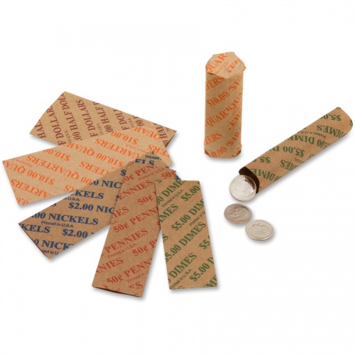Iconex Color-coded Flat Coin Wrappers (94190053)