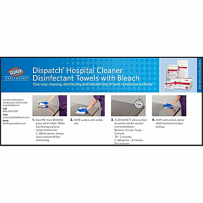 Dispatch Hospital Cleaner Disinfectant Towels with Bleach (CLO69150)