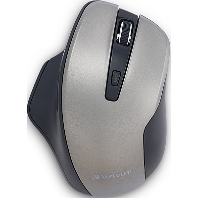 Verbatim Silent Ergonomic Wireless Blue LED Mouse - Graphite (70242)