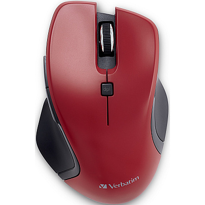 Verbatim USB-C Wireless Blue LED Mouse - Red (70246)