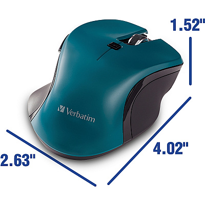 Verbatim USB-C Wireless Blue LED Mouse - Teal (70247)