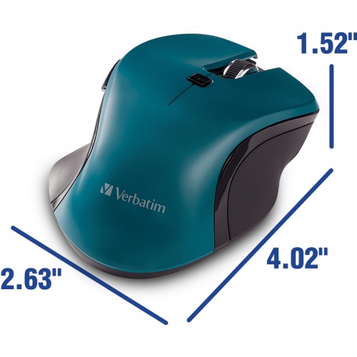 Verbatim USB-C Wireless Blue LED Mouse - Teal (70247)