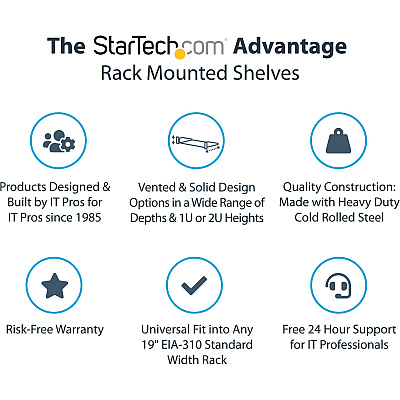 StarTech 1u Server Rack Cabinet Shelf 16in Deep (CABSHELF116)