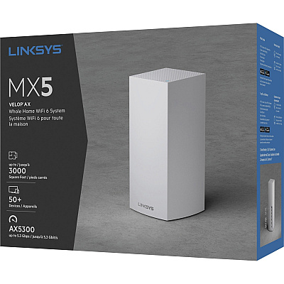Linksys Velop MX5 Wi-Fi 6 IEEE 802.11ax Ethernet Wireless Router (LNKMX5300)