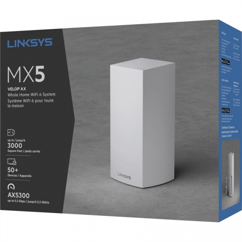 Linksys Velop MX5 Wi-Fi 6 IEEE 802.11ax Ethernet Wireless Router (MX5300)
