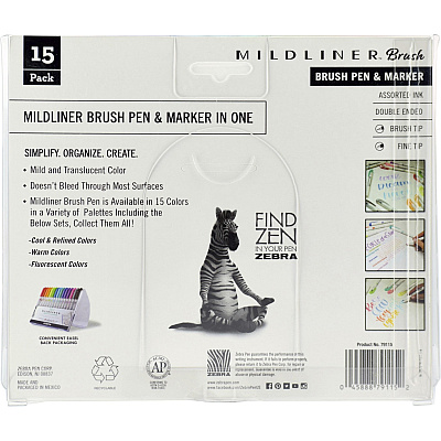 Zebra MILDLINER Dual Ended Brush Pen & Marker Set (ZEB79115)