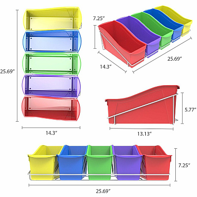 Storex Large Book Bins Metal Shelf Rack (STX71125U01C)