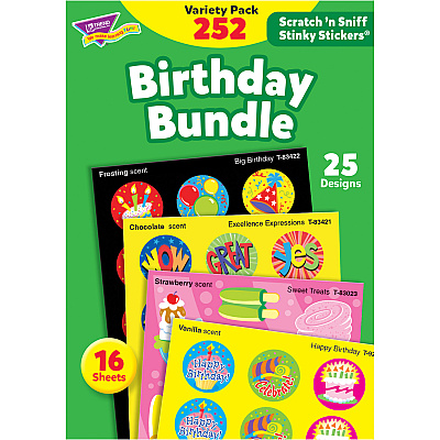 TREND Birthday Scratch 'n Sniff Stinky Stickers (TEPT83918)