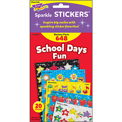 TREND Sparkle Stickers School Days Fun Stickers (TEP63909)