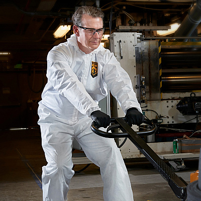 Kleenguard A30 Coveralls - Zipper Front with 1" Flap, Elastic Back, Wrists, Ankles & Hood (KCC46115)