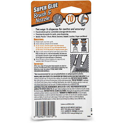 Gorilla Glue Glue Glue Gorilla Glue Glue Brush & Nozzle Super Glue (GOR7500101)