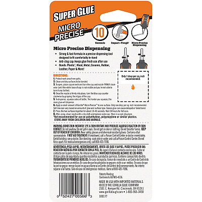 Gorilla Glue Glue Glue Gorilla Glue Glue Micro Precise Super Glue (GOR6770002)