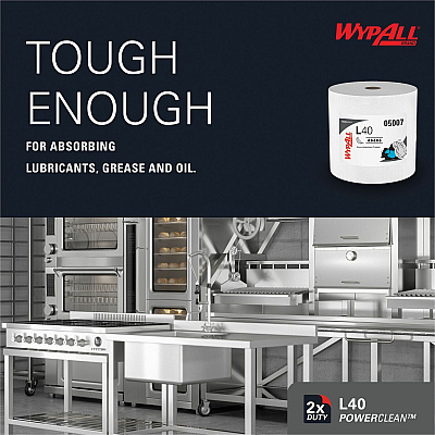Wypall PowerClean L40 Extra Absorbent Towels (KCC05007)