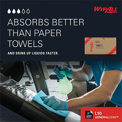 Wypall GeneralClean L10 Light Cleaning Windshield Towels (KCC05123)