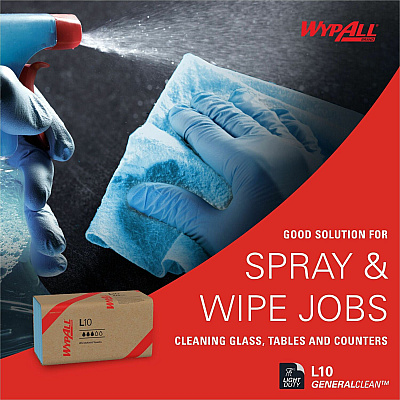 Wypall GeneralClean L10 Light Cleaning Windshield Towels (KCC05123)