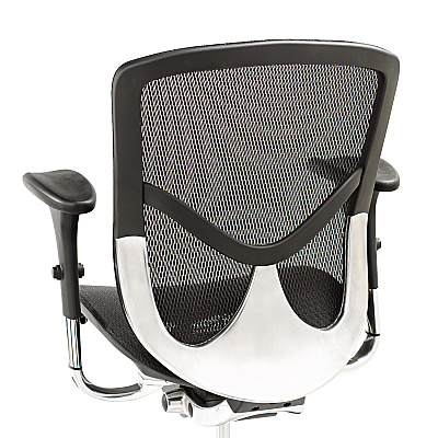 Alera EQ Series Ergonomic Multifunction Mid-Back Mesh Chair, Supports Up to 250 lb, Black Seat/Back, Aluminum Base (ALEEQA42ME10A)