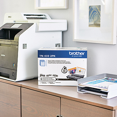 Brother TN-433 Original High Yield Laser Toner Cartridge - Twin-pack - Black - 2 / Box (TN4332PK)