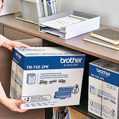 Brother TN-750 Original High Yield Laser Toner Cartridge - Twin-pack - Black - 2 / Box (TN7502PK)