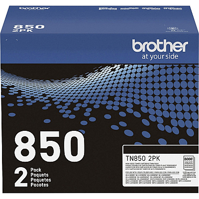 Brother TN-850 Original High Yield Laser Toner Cartridge - Twin-pack - Black - 2 / Box (TN8502PK)