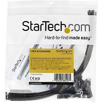 StarTech 20pk Security Cable Tethers For Adapters (CONNLOCKPK20)
