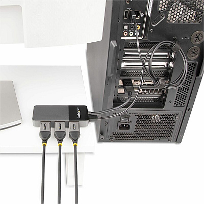StarTech 3 Port Displayport Mst Hub - 3 X 4k - Dp 1.4 Multi Monitor Splitter - Windows - Hdr - Edid - Displayport To 3 X Displayport (MST14DP123DP)