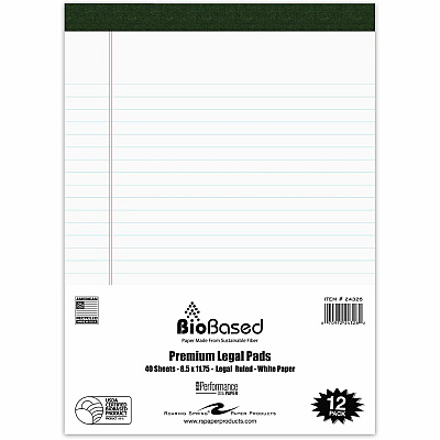 Roaring Spring USDA Certified Bio-Preferred Legal Pads (24326CS)