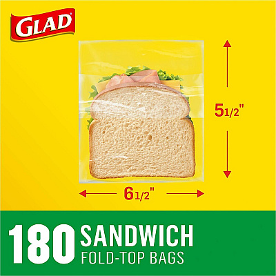 Glad Food Storage Bags - Sandwich Fold Top (CLO60771)