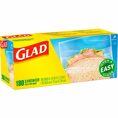 Glad Food Storage Bags - Sandwich Fold Top (CLO60771)
