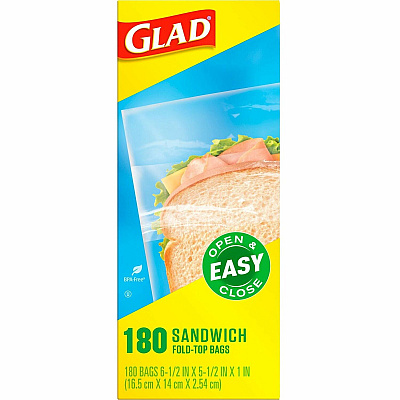 Glad Food Storage Bags - Sandwich Fold Top (CLO60771)