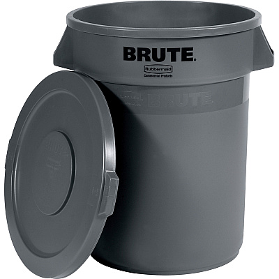 Rubbermaid Commercial Brute 32-Gallon Container Flat Lids (RCP263100GYCT)