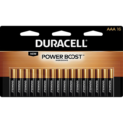 Duracell Coppertop Alkaline AAA Battery 16-Packs (DURMN2400B16ZCT)