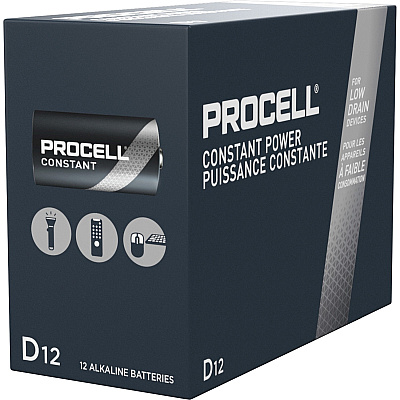 Duracell Procell Alkaline D Battery Boxes of 12 (DURPC1300CT)