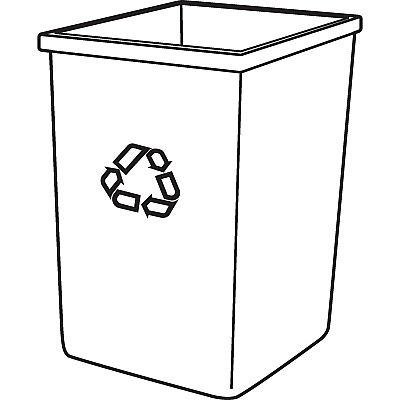 Rubbermaid Commercial Untouchable Square Recycling Container (RCP395873BLUCT)