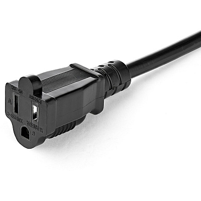 StarTech 1ft Short Extension Cord, Outlet Saver (PAC102)