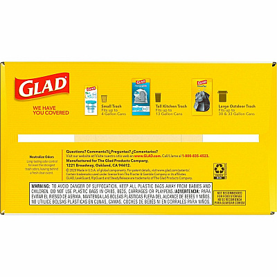 Glad ForceFlex Tall Kitchen Drawstring Trash Bags (CLO78563)