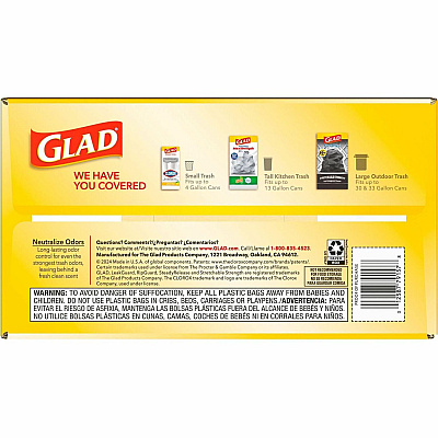 Glad ForceFlex Tall Kitchen Drawstring Trash Bags (CLO79157)