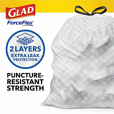 Glad ForceFlex Tall Kitchen Drawstring Trash Bags (CLO79157)