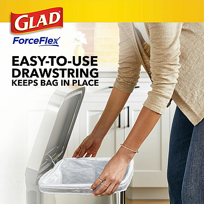 Glad ForceFlex Tall Kitchen Drawstring Trash Bags (CLO79157)